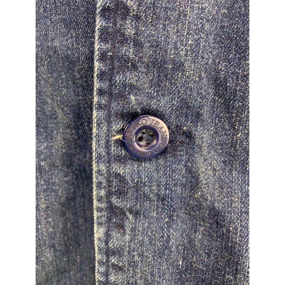 Castro Vintage Distressed Jean Jacket With Crescent Moon Cityscape Graphic XL - Picture 8 of 12